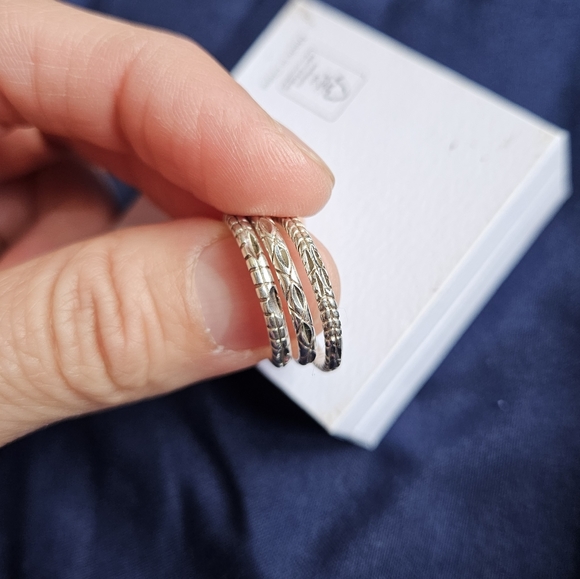 Vintage Sterling Silver Stacking Rings Set Of 3 Size 6 - Picture 6 of 9